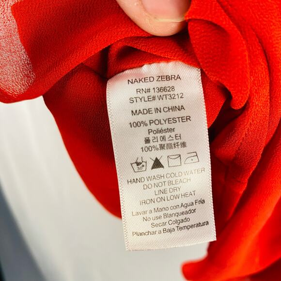 Naked Zebra Red Ruffle Spaghetti Strap Racer Back Tank Small NWT Y2K Going Out - Picture 8 of 8